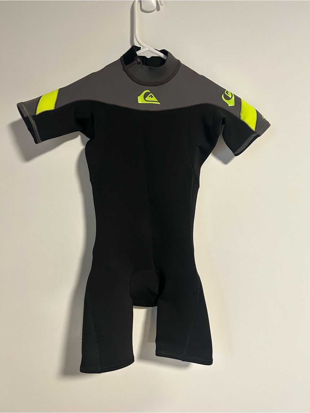 Quiksilver Wetsuits Kids Springsuit Size 8B Black Gray Neon Yellow
